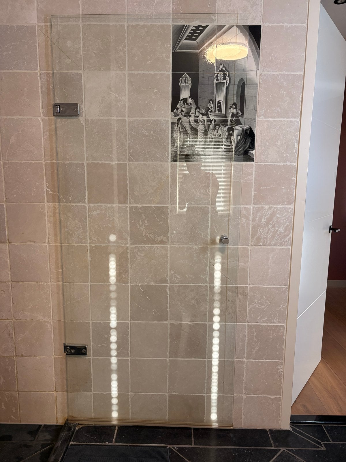 Glazen douchedeur 88x200cm, 0,5cm dik, Huis en Inrichting, Ophalen, Gebruikt, Met douche