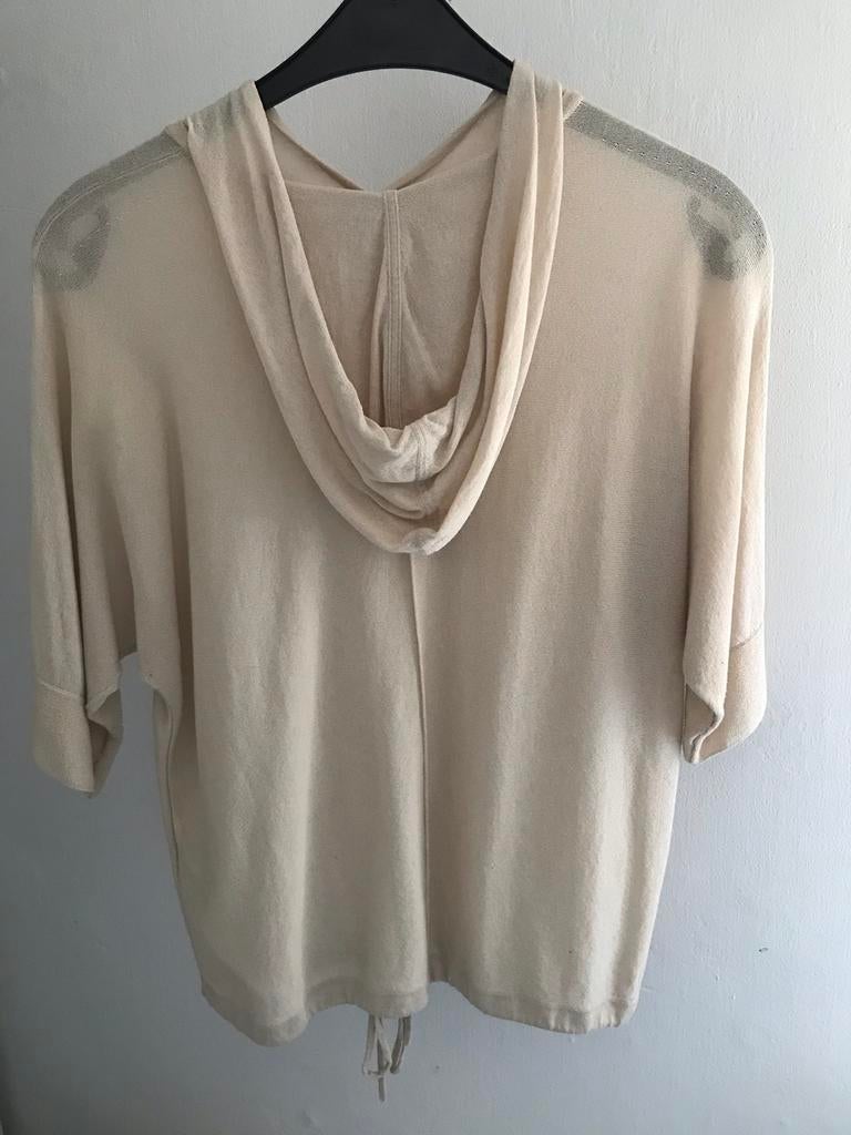 Opus crème/beige shirt met capuchon en koord, Kleding | Dames, T-shirts, Maat 38/40 (M), Beige, Ophalen of Verzenden, Zo goed als nieuw