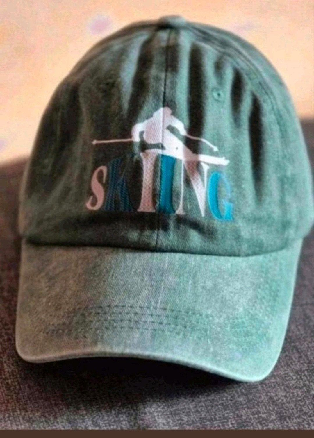 Nieuwe Groene Pet met Ski-Motief 100% katoen, Ophalen of Verzenden, Nieuw, Pet