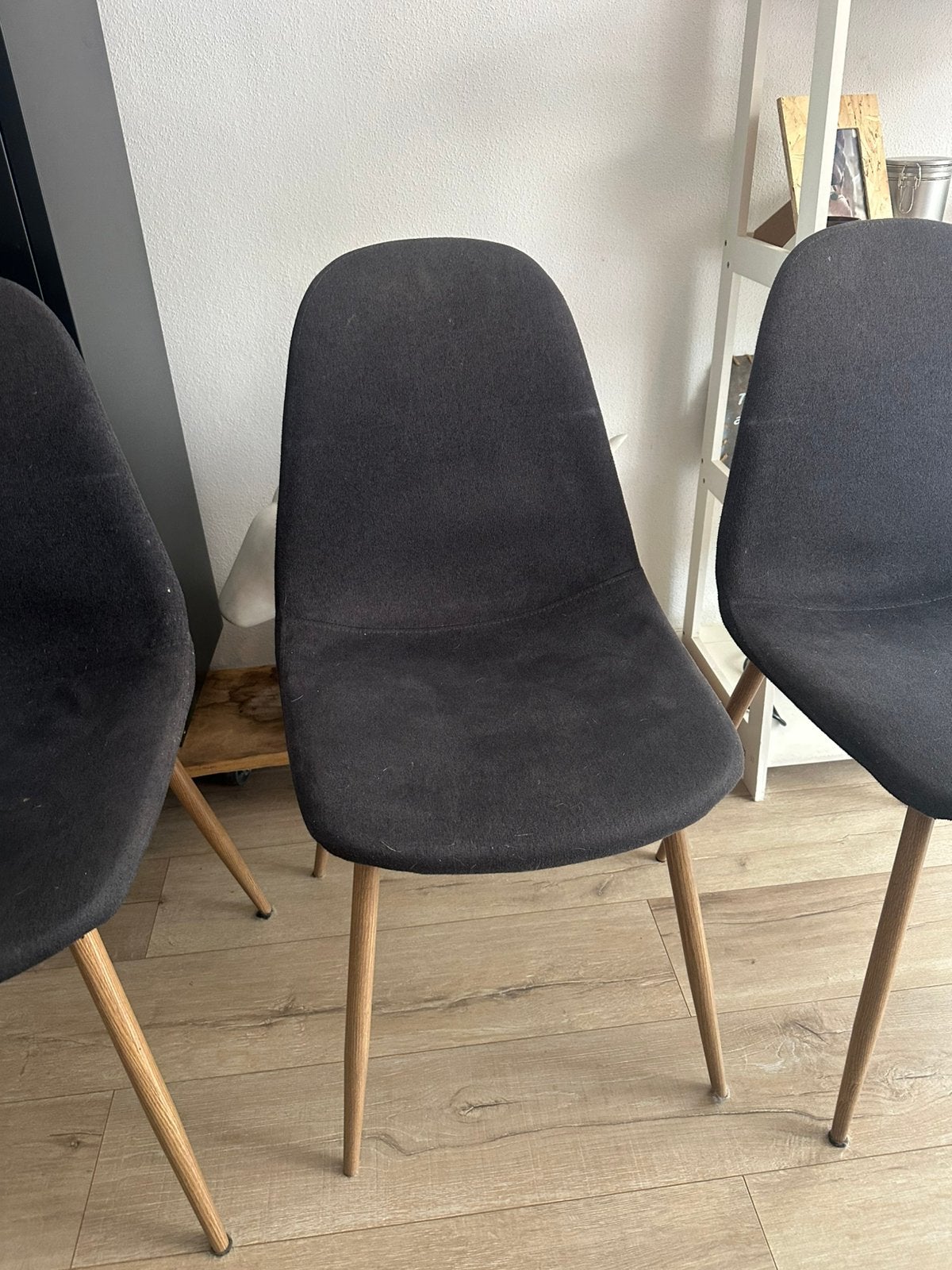 Antraciet eettafel stoelen, Ophalen, Gebruikt, Drie, Stof