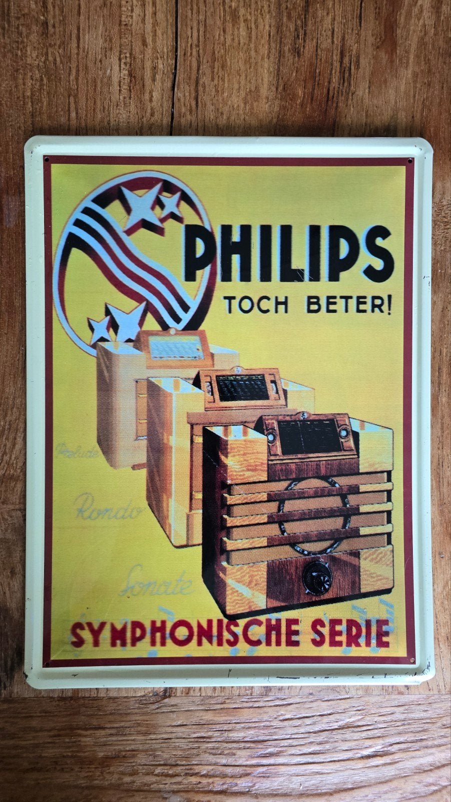 Philips retro metalen reclamebord, Ophalen