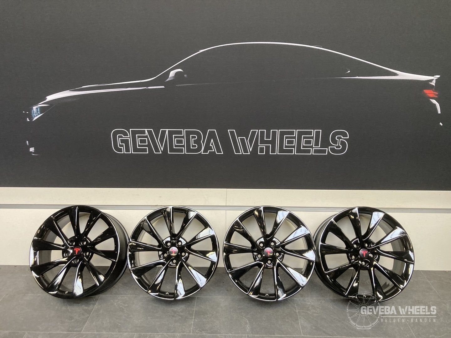 21'' originele Tesla Model S Twin Turbine velgen 5x120 breed, Gebruikt, Velg(en), -, -