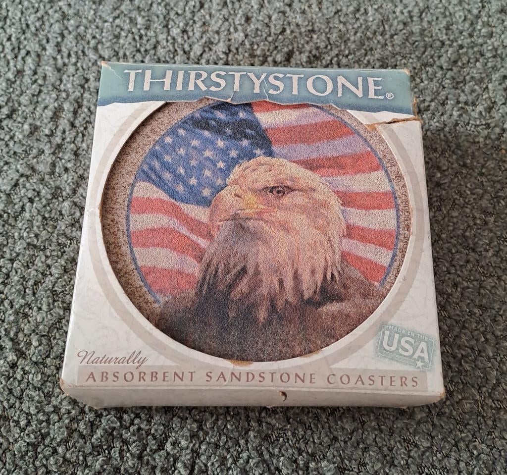 4x Onderzetters Coasters American Eagle Thirstystone, Ophalen of Verzenden