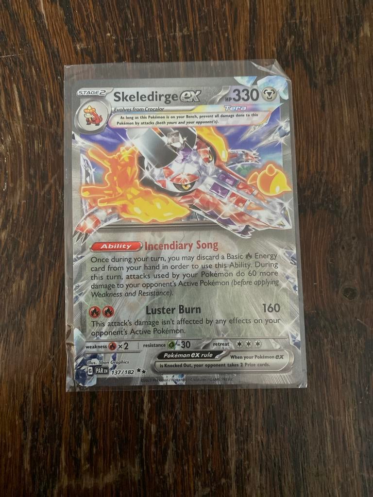 Skeledirge ex Pokémon kaartje - Nieuwstaat, Ophalen of Verzenden, Nieuw, Losse kaart, Foil