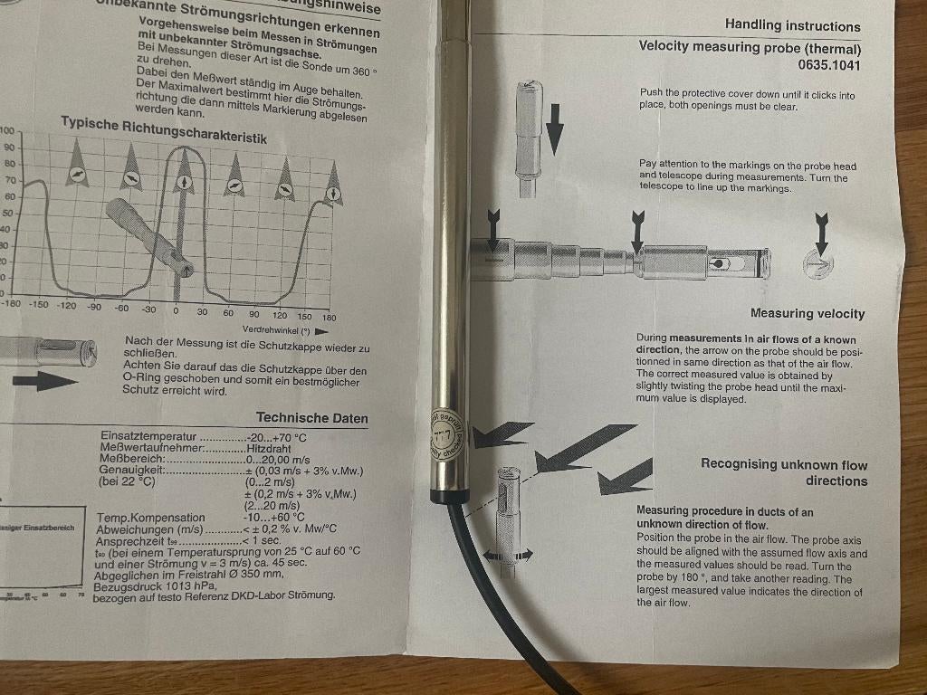 Testo Alnor 645/445, Doe-het-zelf en Verbouw, Meetapparatuur, Ophalen of Verzenden, Gebruikt, Overige meters