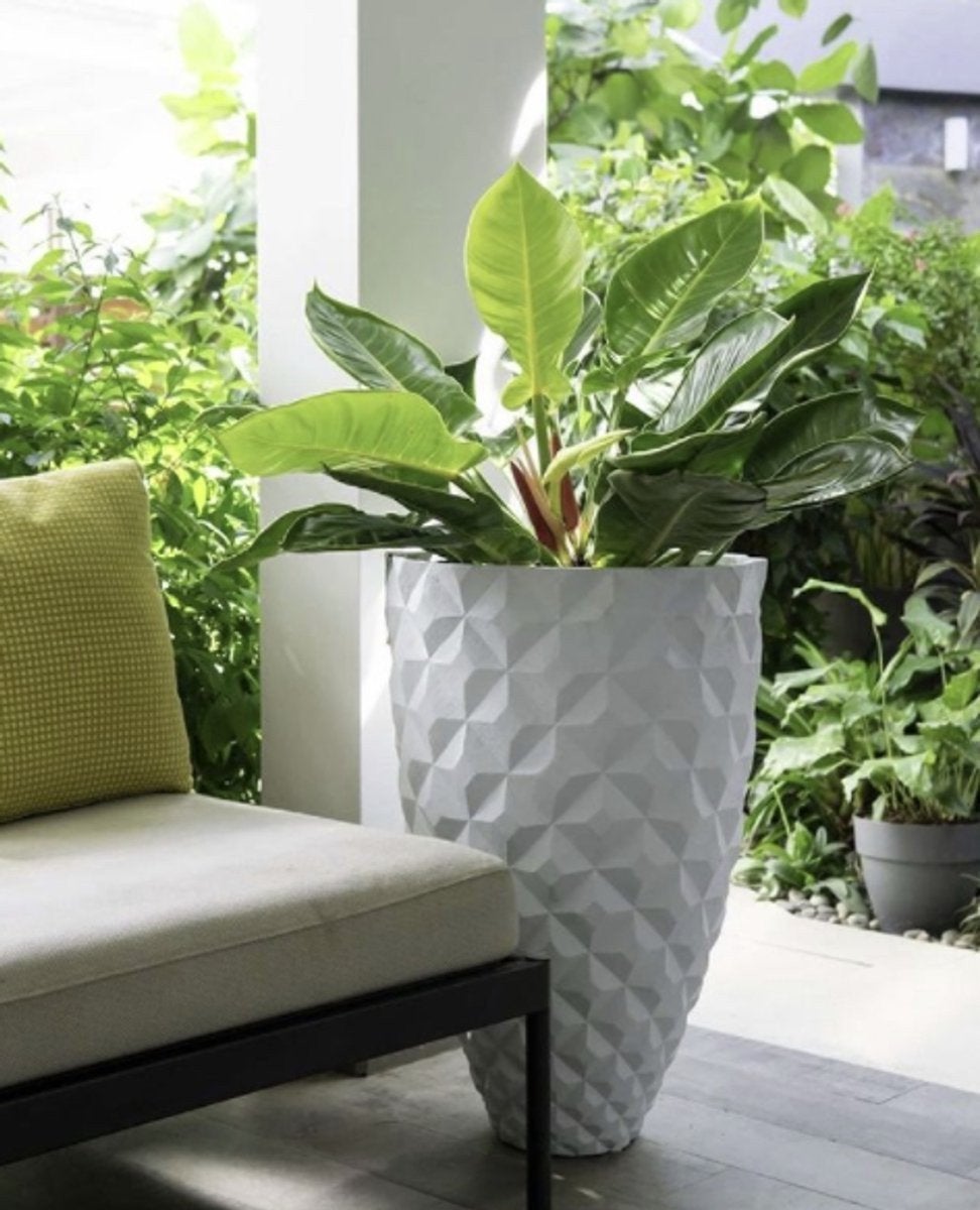 Capi Europe Vaas Elegant Heraldry 44x68 Wit, Tuin en Terras, Ophalen, Rond, Kunststof