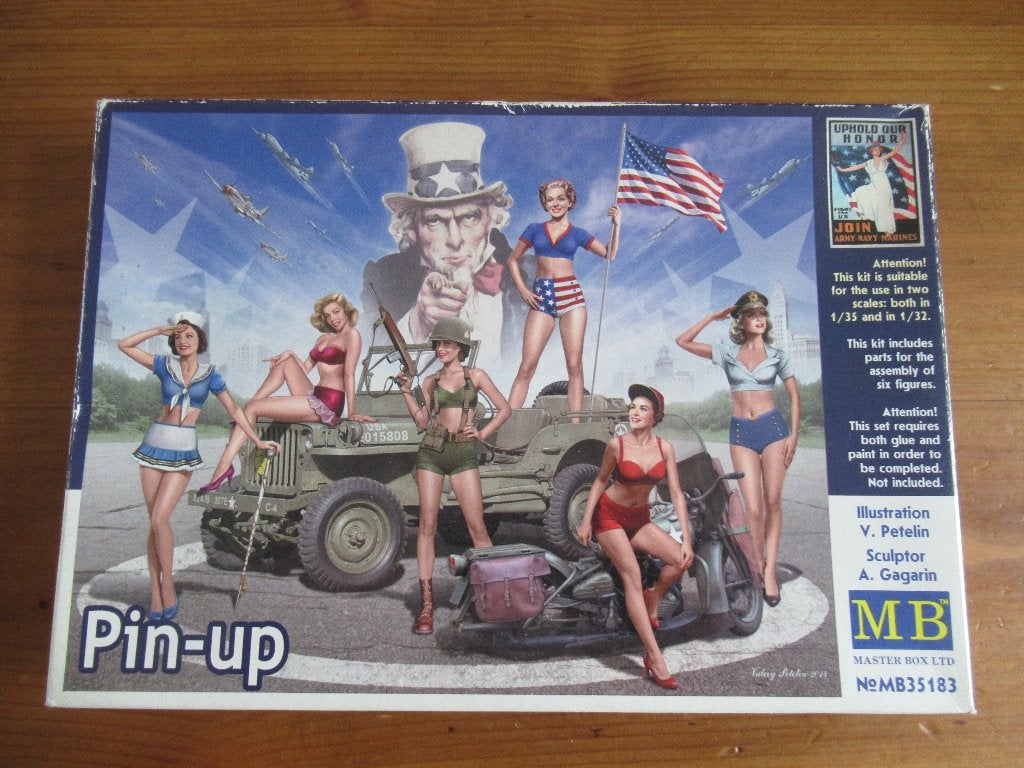 Pin-Up  (Masterbox 1/35), Ophalen of Verzenden, Zo goed als nieuw, 1:35 tot 1:50, Figuur of Figuren