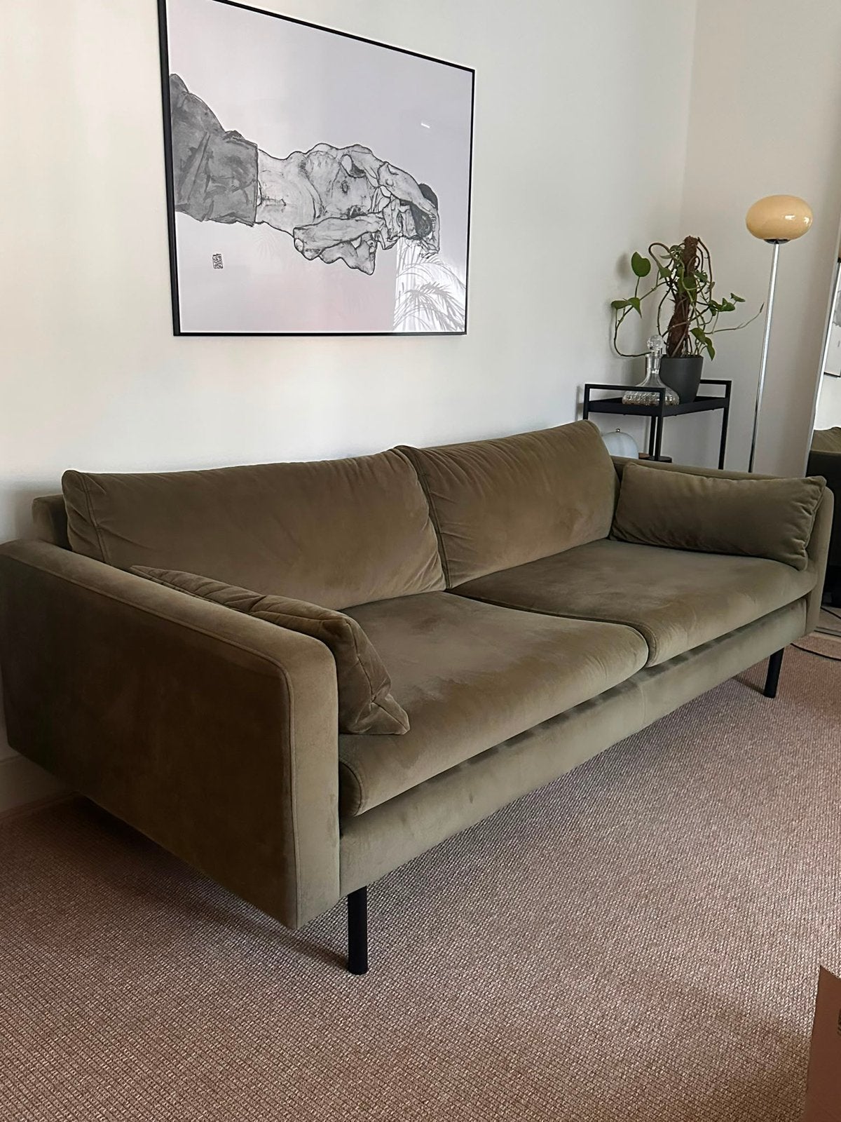 3-zitsbank Adam - Nous Living - kaki, Ophalen, Gebruikt, Driepersoons, 75 tot 100 cm