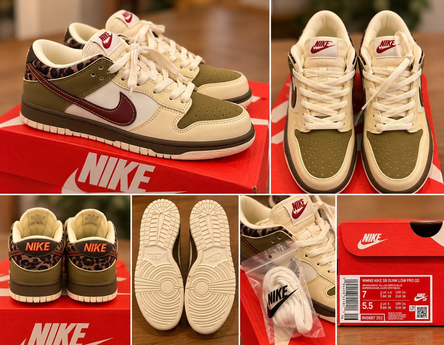 Nike Dunk Low Khaki Team Red Dames Sneakers Nieuw - maat 38, Kleding | Dames, Bruin, Nieuw, Ophalen of Verzenden, Sneakers of Gympen