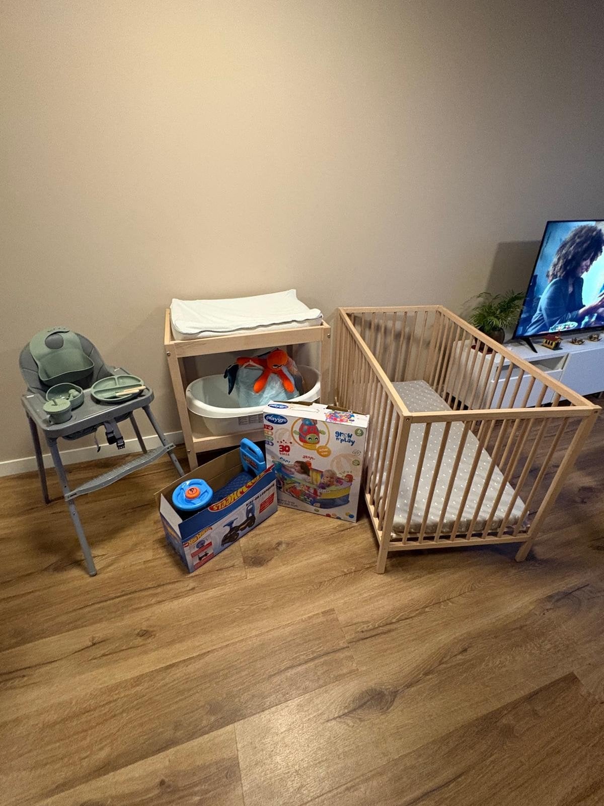 Houten Ledikant met Matras - Zo goed als nieuw, Ophalen, Zo goed als nieuw, Ledikant