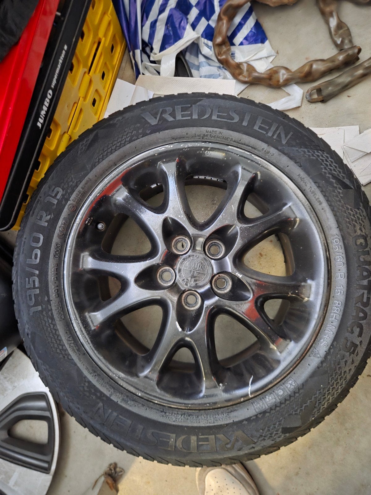 Set Alfa romeo velgen met All Season banden, Ophalen, Gebruikt