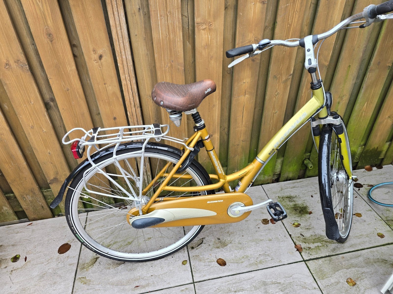 Batavus Damesfiets - Geel/Goud - Gebruikt, Velgrem, Versnellingen, Batavus, Ophalen of Verzenden