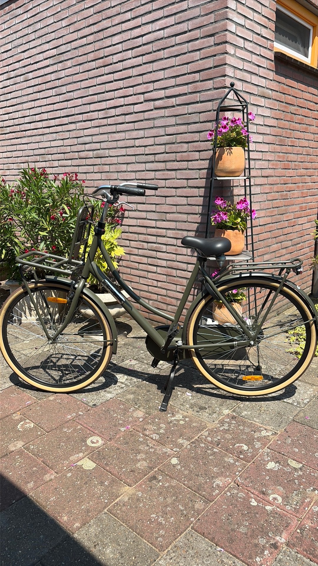 Popal dames fiets leger groen maat 28 inch, Terugtraprem, 56 cm of meer, Zo goed als nieuw, Ophalen