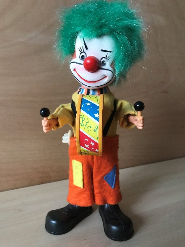 Vintage Opwind Clown 28 cm, Ophalen of Verzenden, Gebruikt
