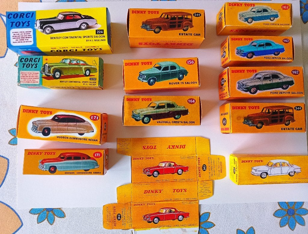 Dinky Toys en Corgi Toys retro/ replica doosjes veel merken, Verzenden, Zo goed als nieuw, Auto, Overige merken