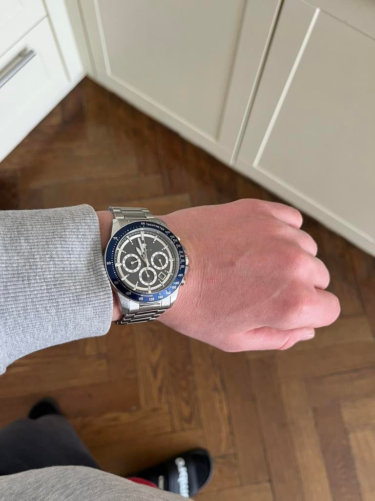 Tiberius Titanio horloge blauw - Nieuw, Sieraden, Tassen en Uiterlijk, Horloges | Heren, Nieuw, Polshorloge, Overige merken, Staal