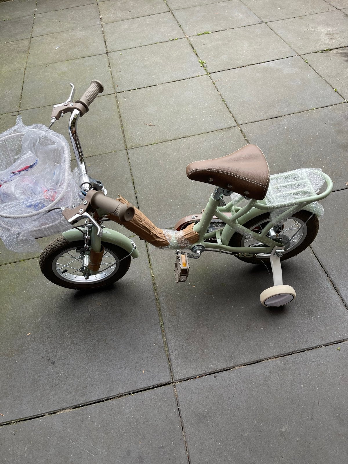 Buxibo Kinderfiets 12 inch met zijwieltjes en mandje, Ophalen, Nieuw