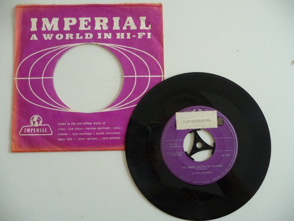 single DE DIXIE STOMPERS - THE GREEN LEAVES OF SUMMER -,1962, Gebruikt, 7 inch, Ophalen of Verzenden, Jazz en Blues