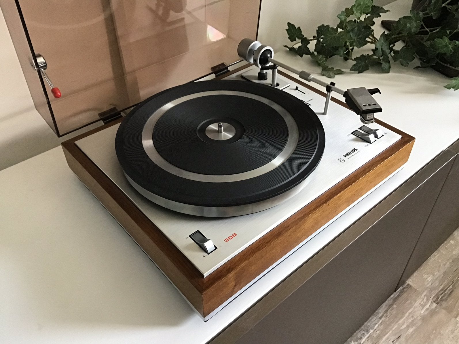 ✅ PHILIPS 308, GP401 MÉT GOEDE MK-II NAALD, PLUG & PLAY ✅, Audio, Tv en Foto, Platenspelers, Ophalen of Verzenden, Gebruikt, Platenspeler