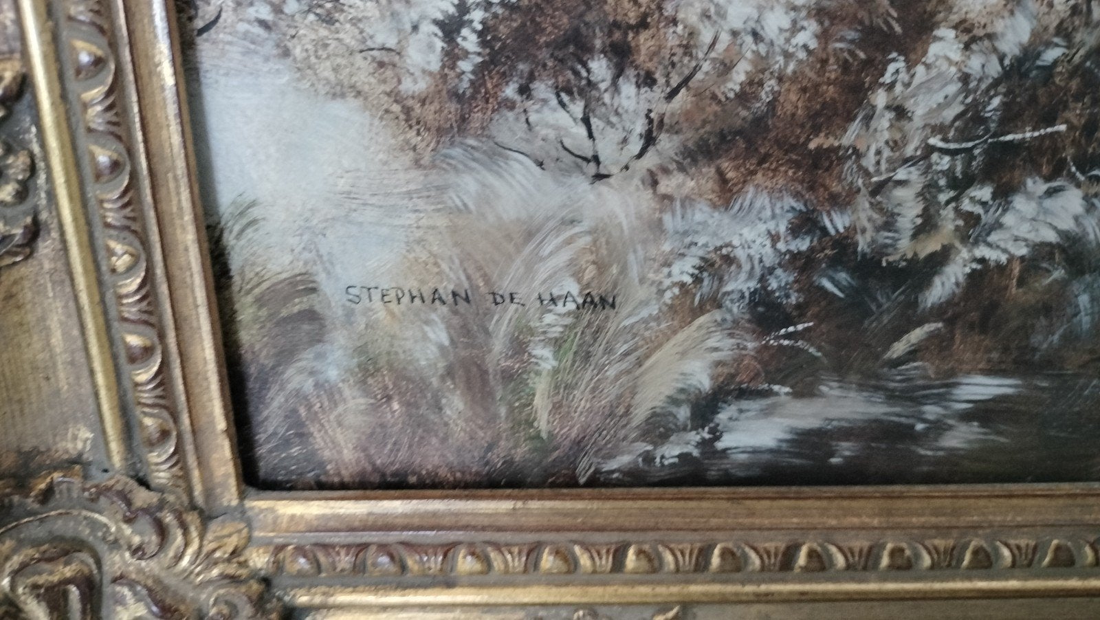 Stephan de Haan - Hollands Winterlandschap 105x75, Doek, Realistisch, Ophalen of Verzenden, Landschap