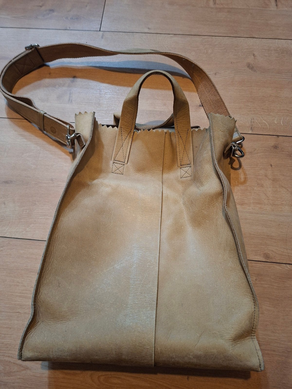 MYOMY My Paper Bag schoudertas leer beige, Gebruikt, Beige, Leer, Ophalen