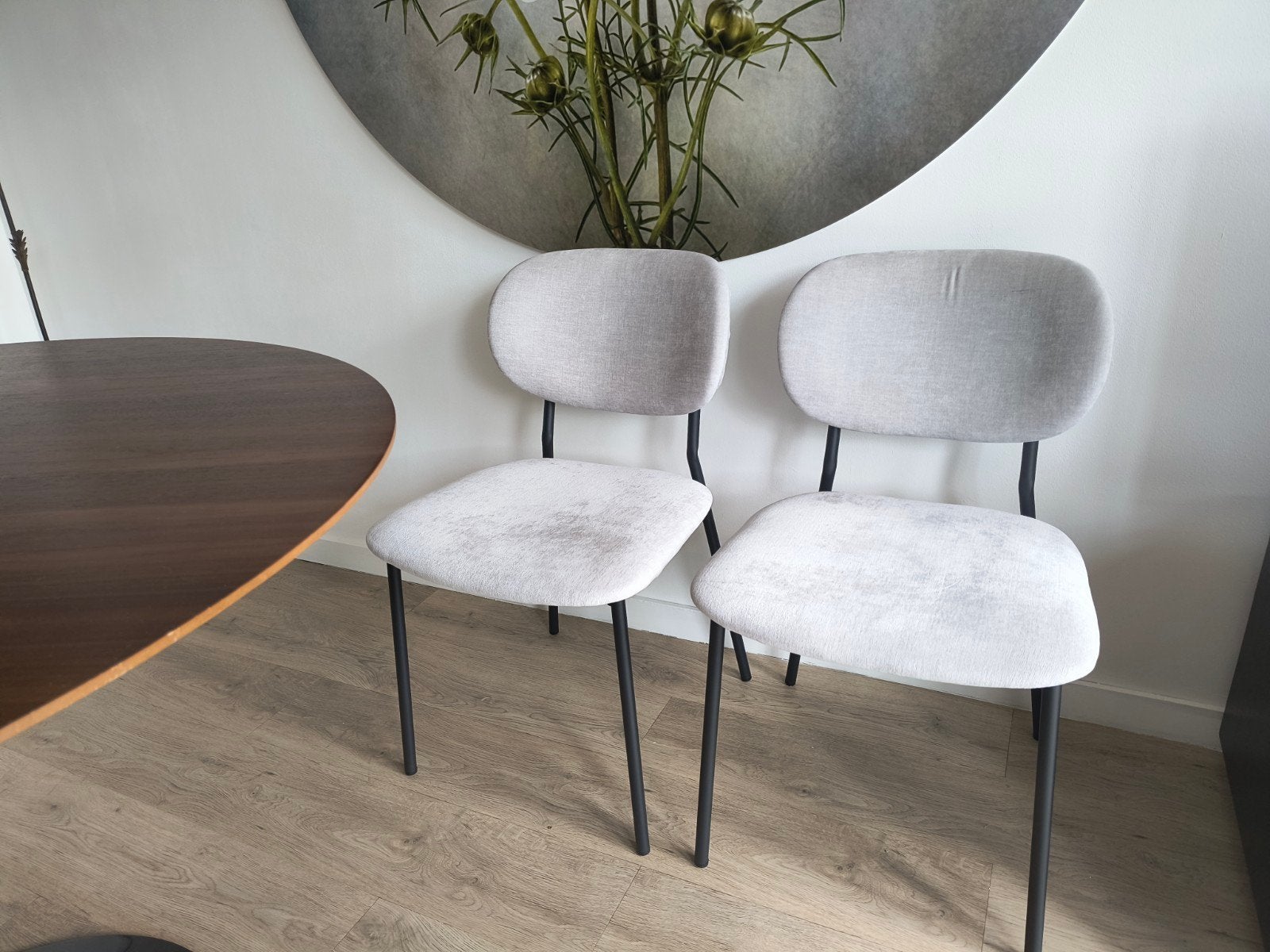 Eetkamerstoelen, Huis en Inrichting, Ophalen, Gebruikt, Grijs, Twee