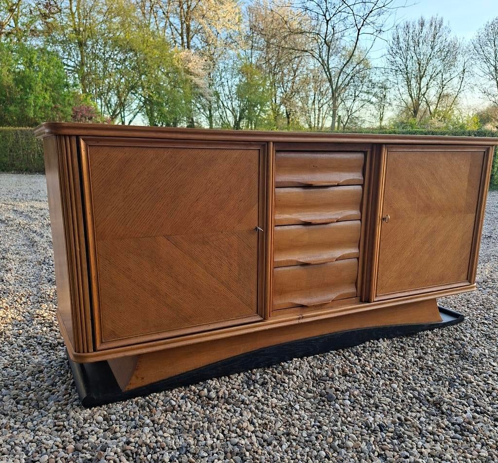 Art Deco Teak Sideboard - Vintage Dressoir, Ophalen, Gebruikt, 150 tot 200 cm, Teakhout