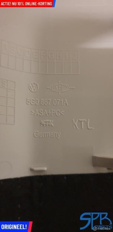 GOLF 7 7.5 AFDEK KAP Hemel VERLICHTING AFDEKKING 5G0867071A, Volkswagen, Nieuw, Ophalen of Verzenden, Volkswagen