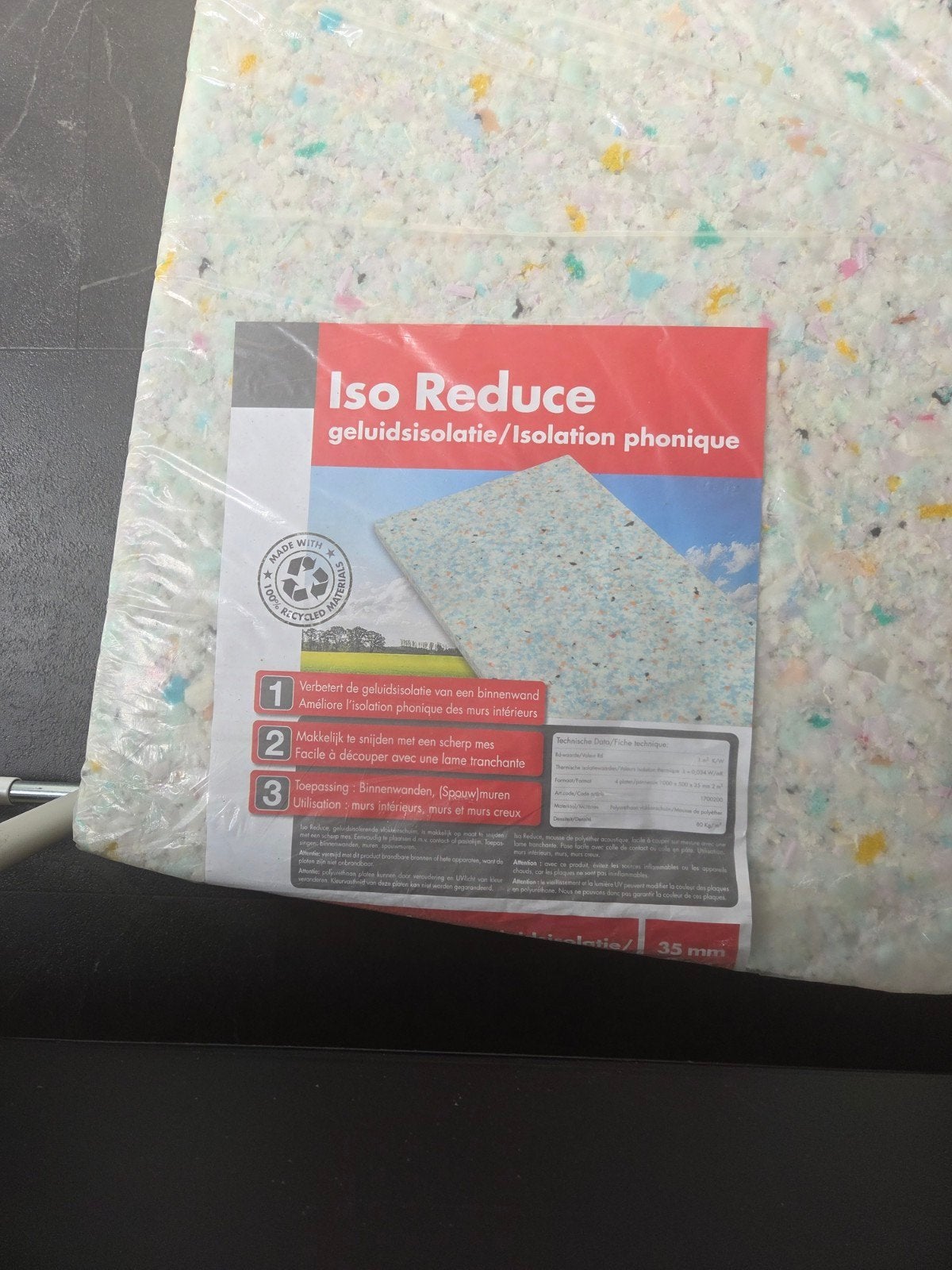 Iso Reduce Geluidsisolatie - 2 m², Doe-het-zelf en Verbouw, Isolatie en Afdichting, Ophalen of Verzenden, Nieuw, Minder dan 4 cm