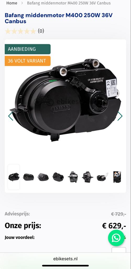 Bafang M400 36V canbus middenmotor (zonder controller), Fietsen en Brommers, Fietsonderdelen, Gebruikt, Motor, Ophalen of Verzenden