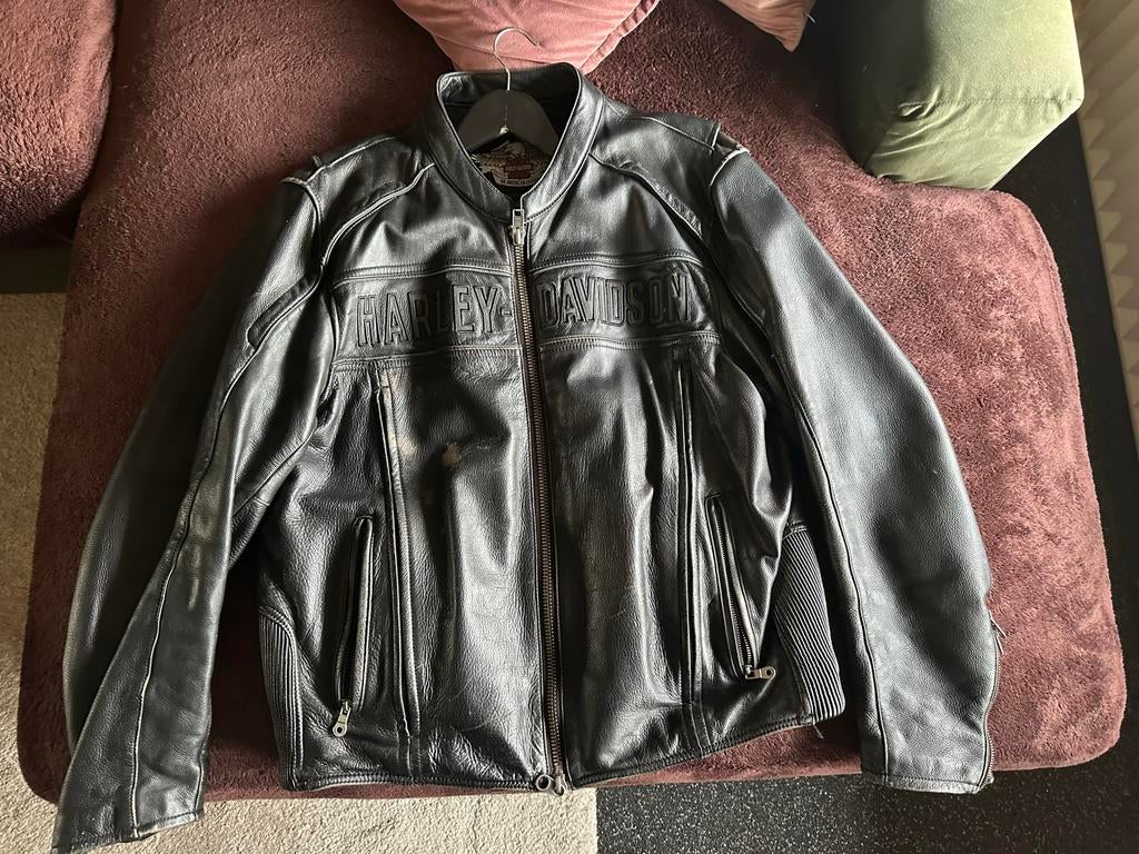 Lederen Harley Davidson jas - XL, Motoren, Kleding | Motorkleding, Heren, Jas | leer, Ophalen of Verzenden, Tweedehands