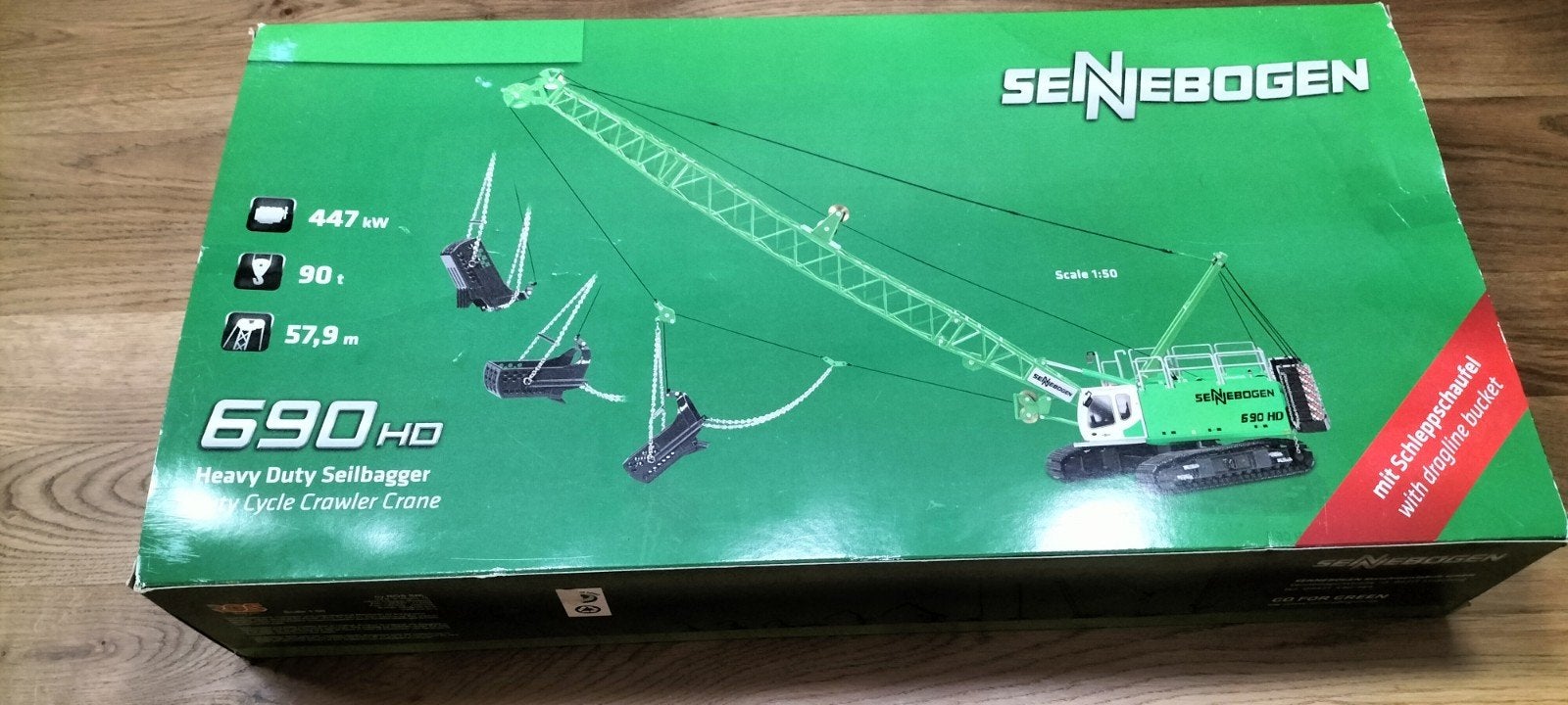 Sennebogen 690 HD Heavy Duty Seilbagger Kraan Model 1:50, Ophalen, Zo goed als nieuw, Hijskraan, Tractor of Landbouw, Overige merken