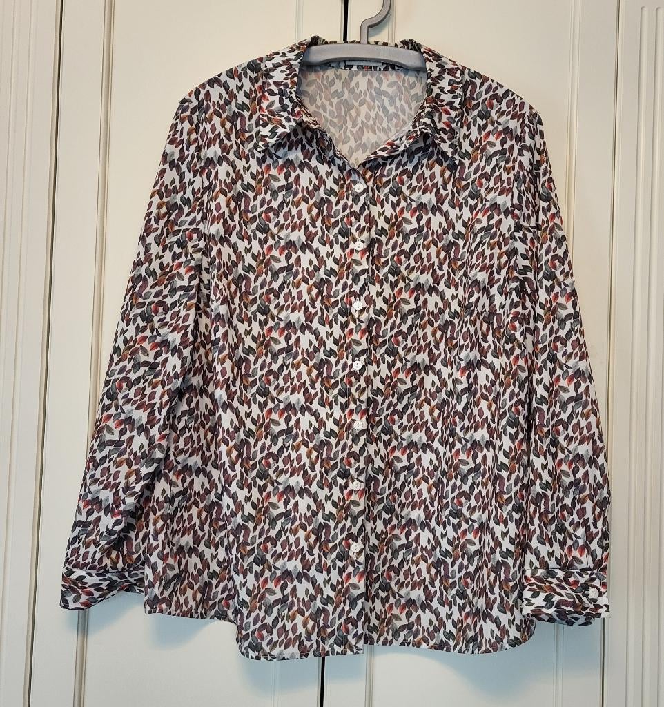 Atelier GS blouse, tuniek, wit, motief in kleur, maat 46, Wit, Maat 46/48 (XL) of groter, Zo goed als nieuw, Atelier GS