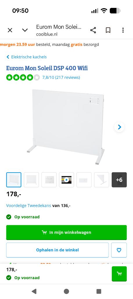 Infrarood kachel eurom mon soleil 400 watt WiFi, Huis en Inrichting, Kachels, Ophalen, Zo goed als nieuw, Elektrisch, Overige soorten