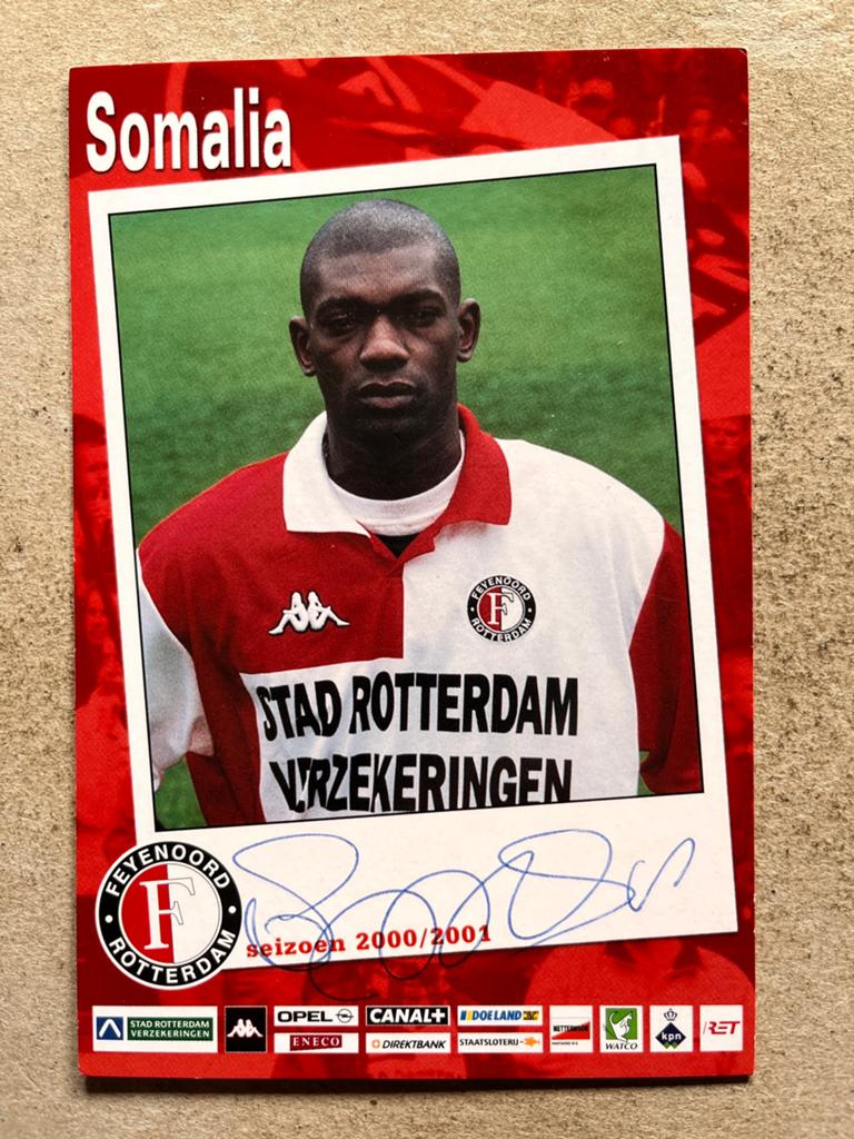 Feyenoord spelerskaart Somalia met handtekening, Ophalen of Verzenden, Zo goed als nieuw, Feyenoord, Spelerskaart