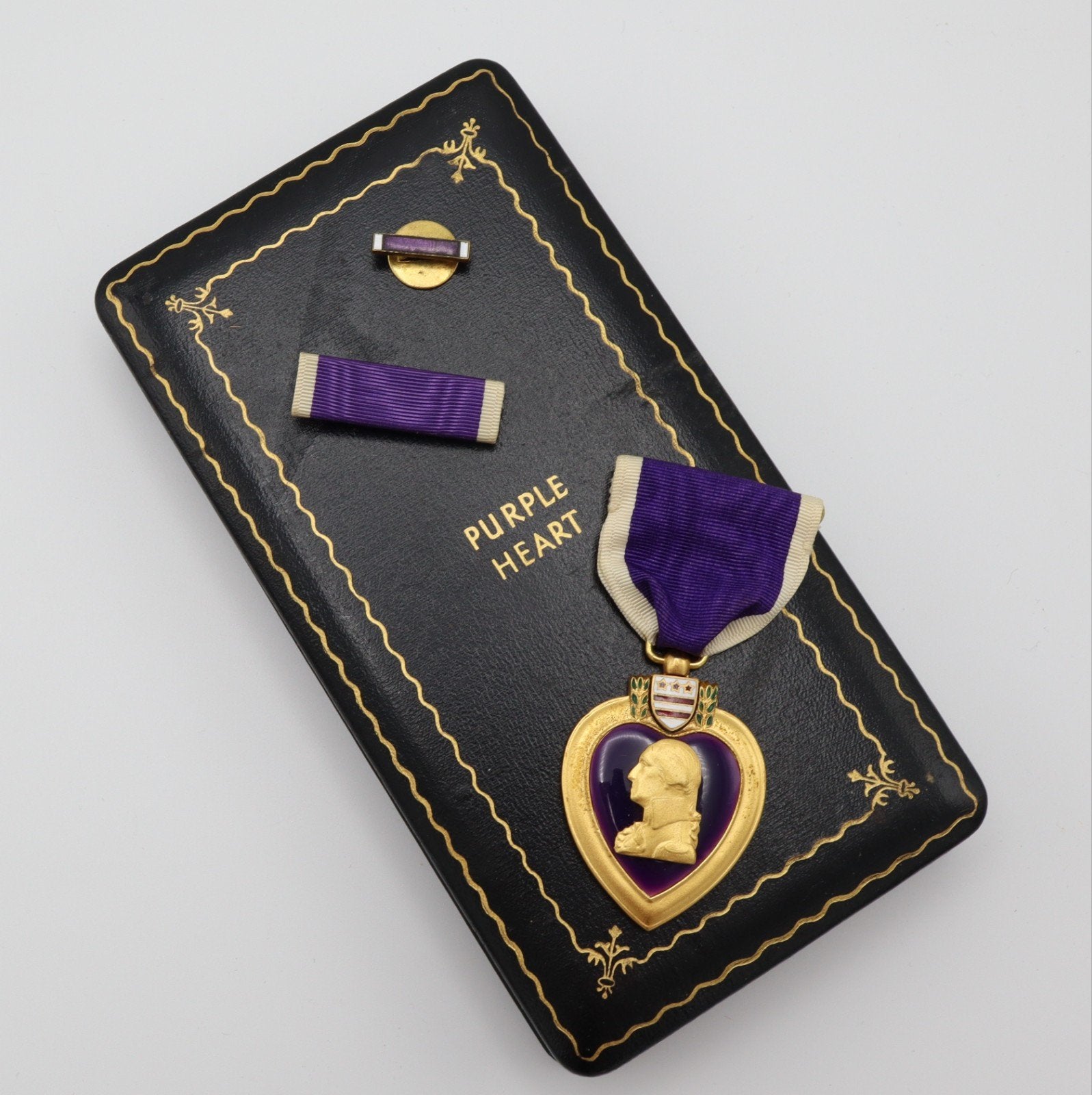 US WWII Cased Purple Heart, Slot Brooch, Ophalen of Verzenden, Landmacht, Amerika, Lintje, Medaille of Wings