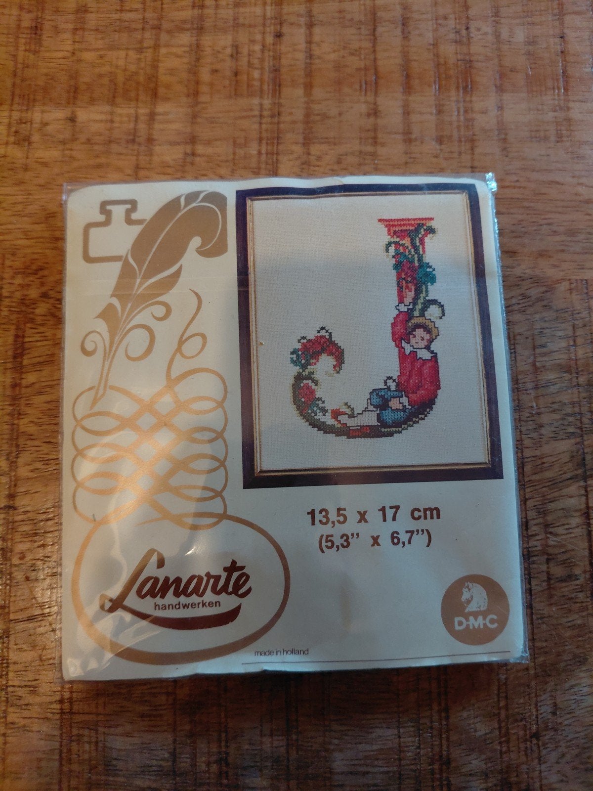Nieuw Lanarte Borduurpakket - Letter J, Hobby en Vrije tijd, Ophalen of Verzenden, Nieuw, Handborduren, Borduurpakket