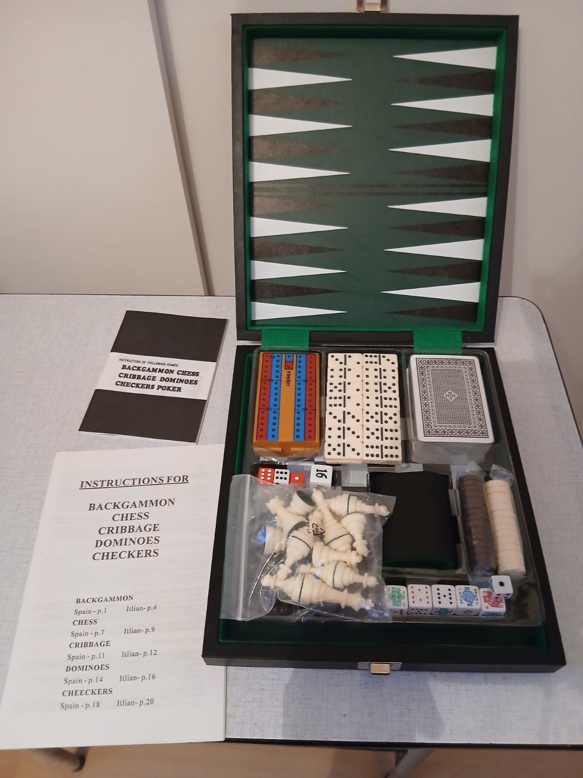 Backgammon, schaken, dammen, cribbage, domino's, poker, Een of twee spelers, Ophalen of Verzenden, Nieuw, Reisspel