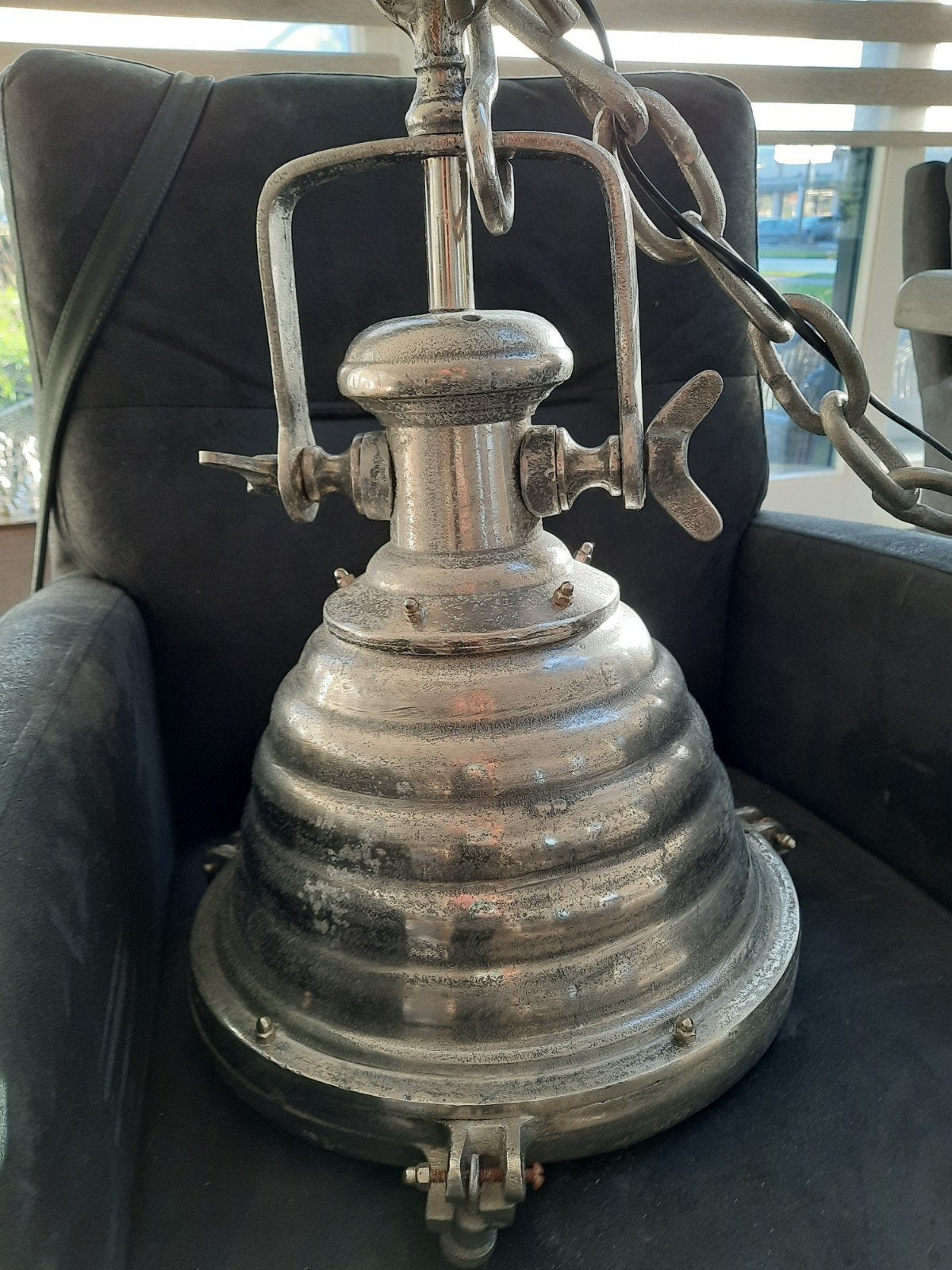 Stoere industriële hanglamp, Ophalen, Glas
