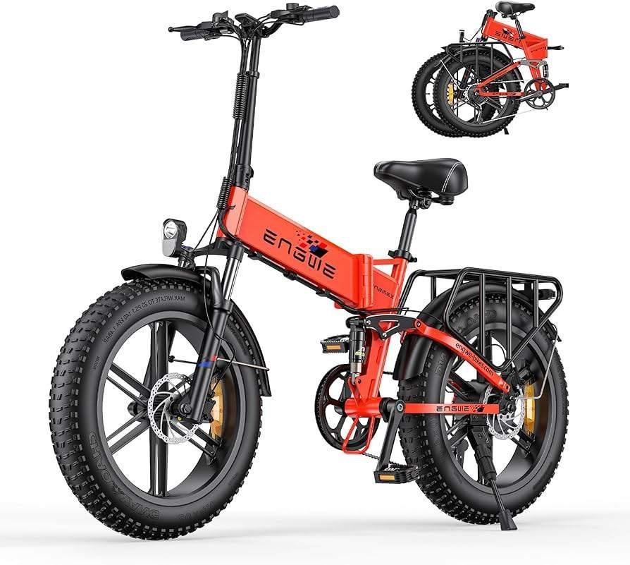 ENGWE Engine X Elektrische Vouwfiets Rood- 100 km bereik, Fietsen en Brommers, Ophalen of Verzenden, Gebruikt, 16 tot 18 inch