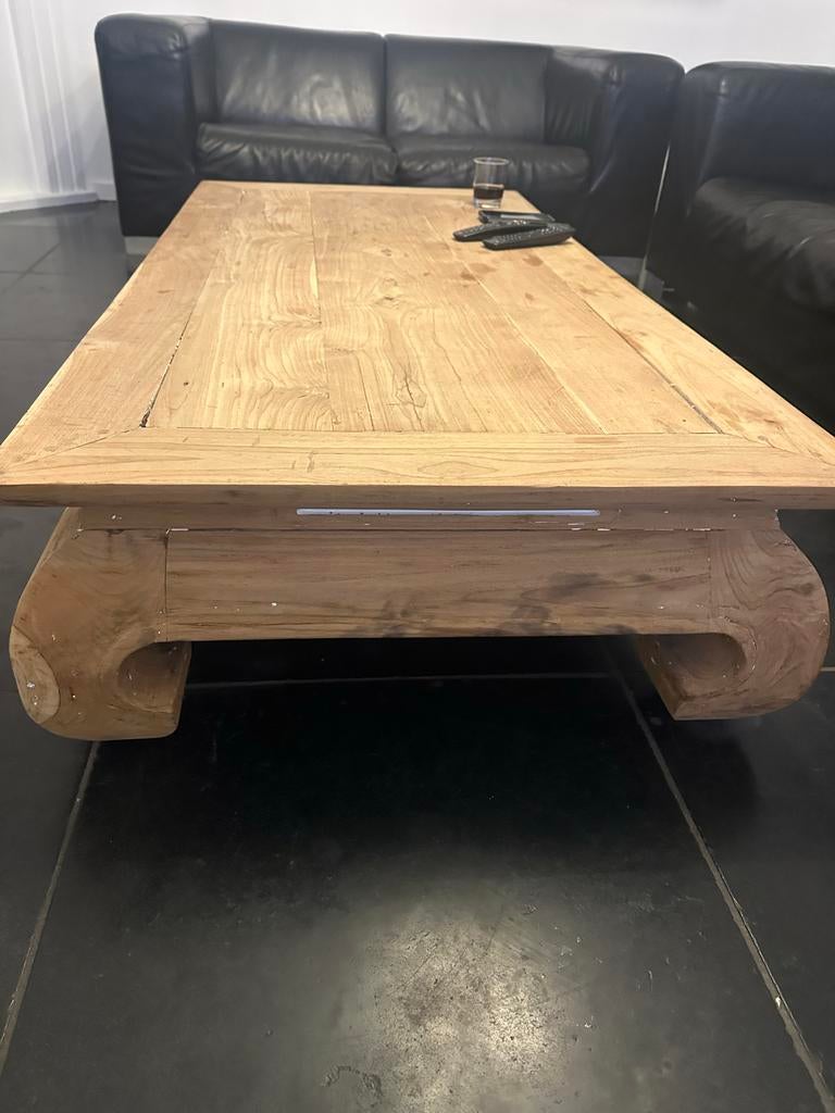 Opium salontafel - massief hout, lage bijzettafel, Ophalen, Gebruikt, 100 tot 150 cm, 50 tot 100 cm