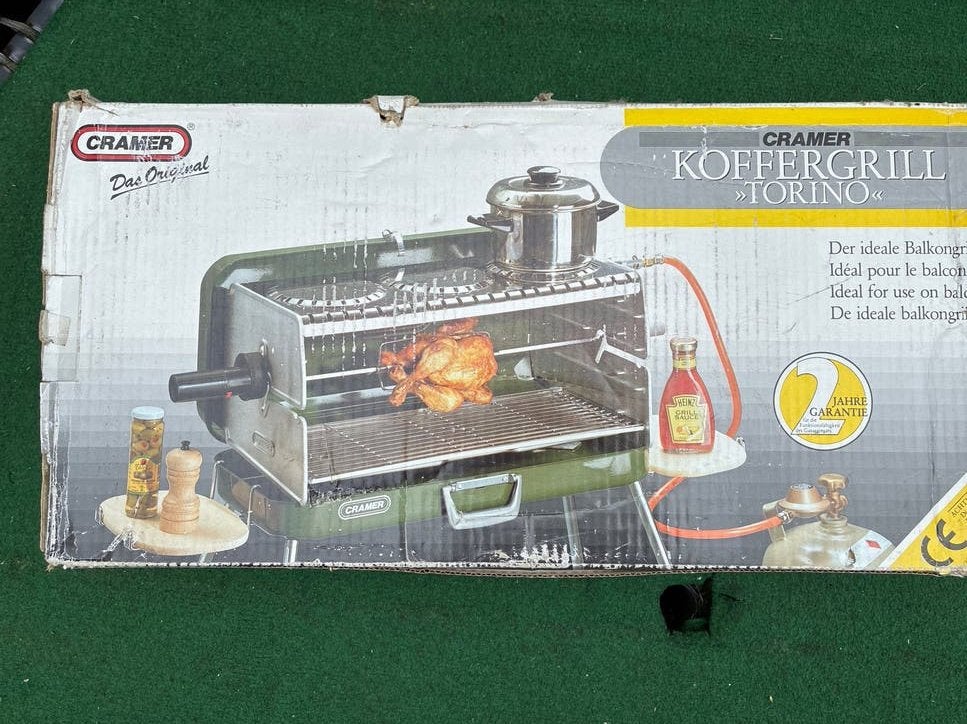Cramer Koffergrill Torino - Gasbarbecue met draaispit, Ophalen of Verzenden, Zo goed als nieuw