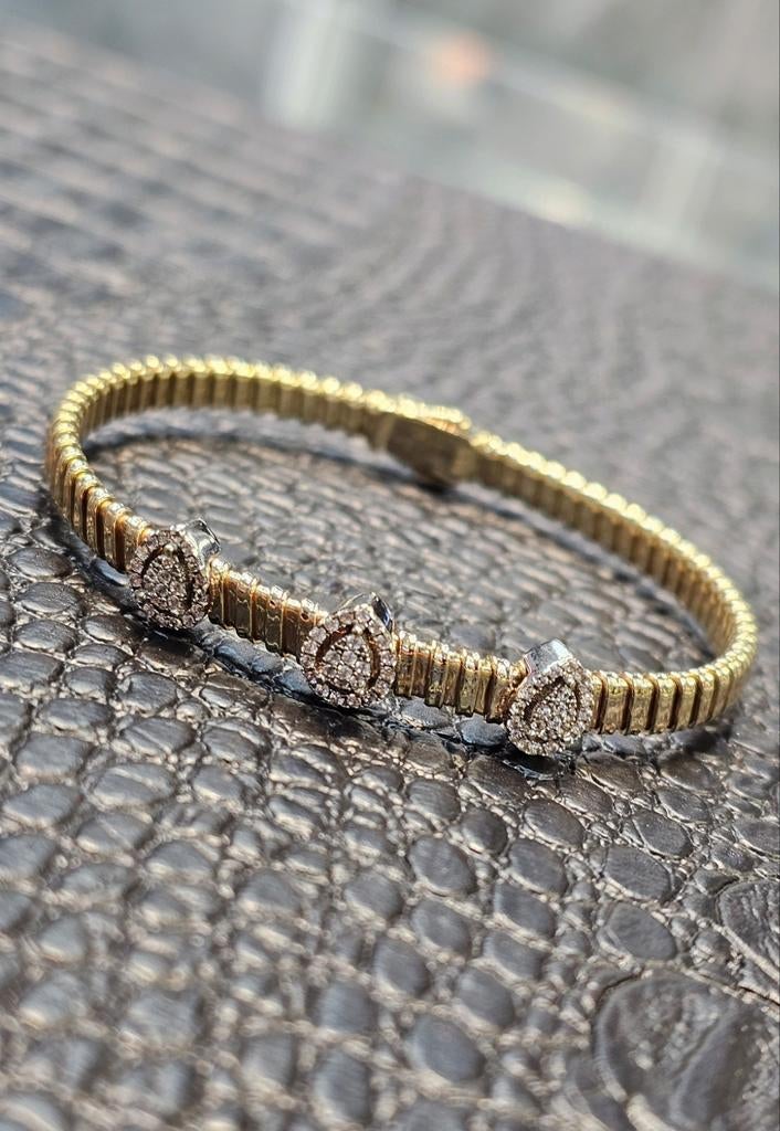 Prachtige 14karaat gouden dames armband, Sieraden, Tassen en Uiterlijk, Armbanden, Ophalen of Verzenden, Zo goed als nieuw, Goud