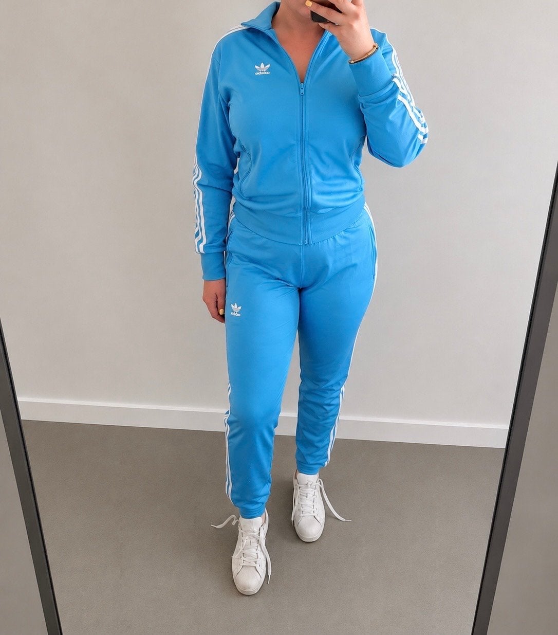 Adidas Trainingspak - Blauw met Witte Strepen, Maat 38/40 (M), Blauw, Ophalen of Verzenden, Fitness of Aerobics