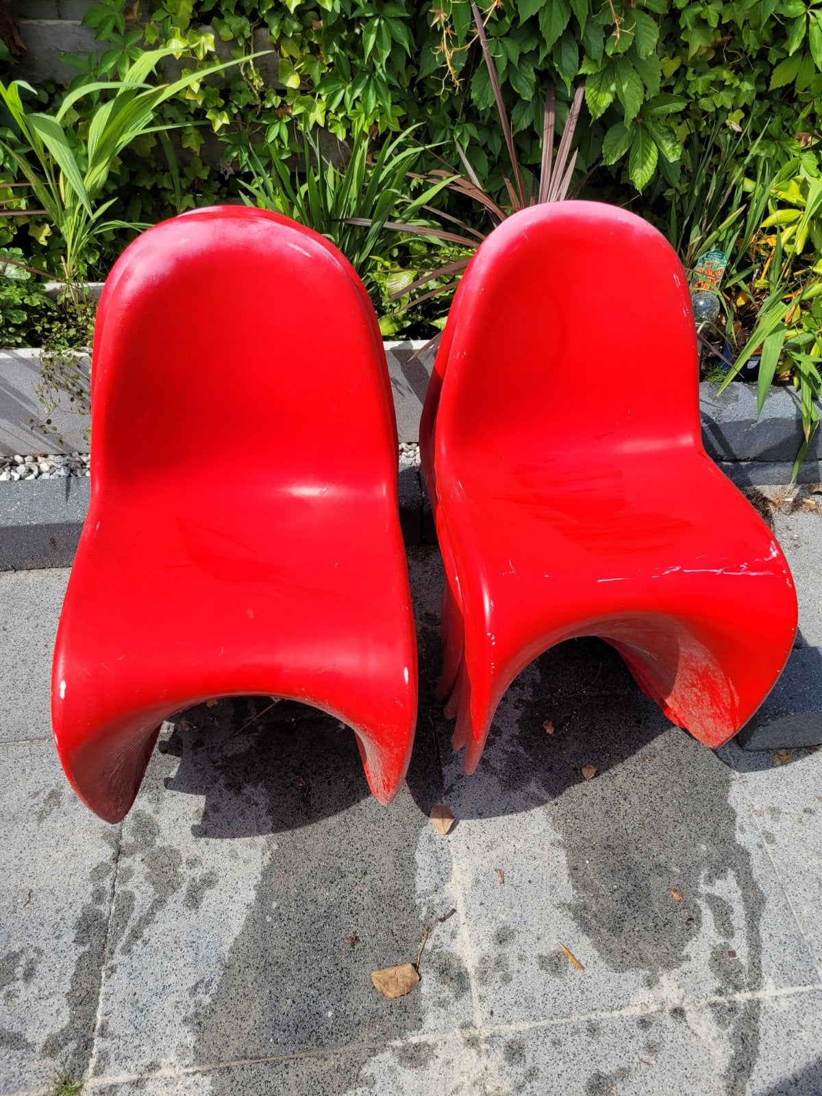 8x Vitra Panton replica tuinstoelen Opknappers, Tuin en Terras, Tuinstoelen, Ophalen, Gebruikt, Kunststof