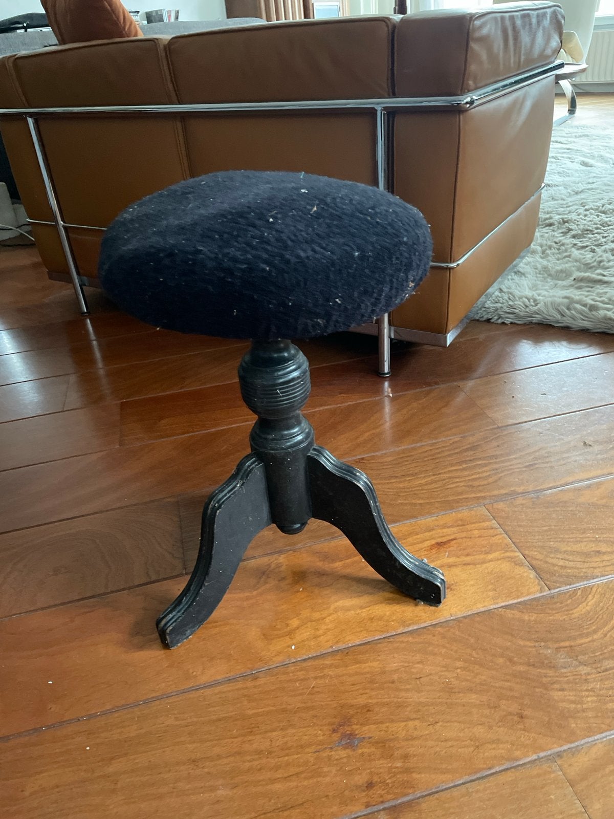 Vintage pianokruk, zwart, in hoogte verstelbaar, Ophalen