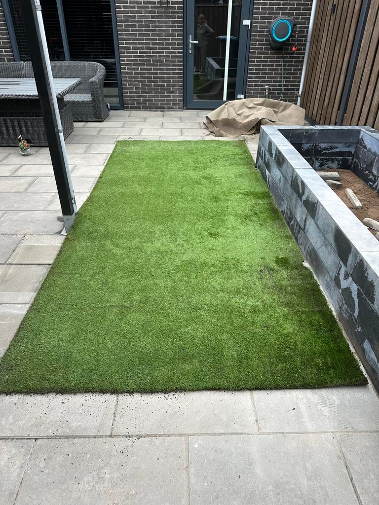 *Gebruikt* Kunstgras met stabilisatiedoek., Tuin en Terras, Gras en Kunstgras, Ophalen, Minder dan 10 m², Kunstgras