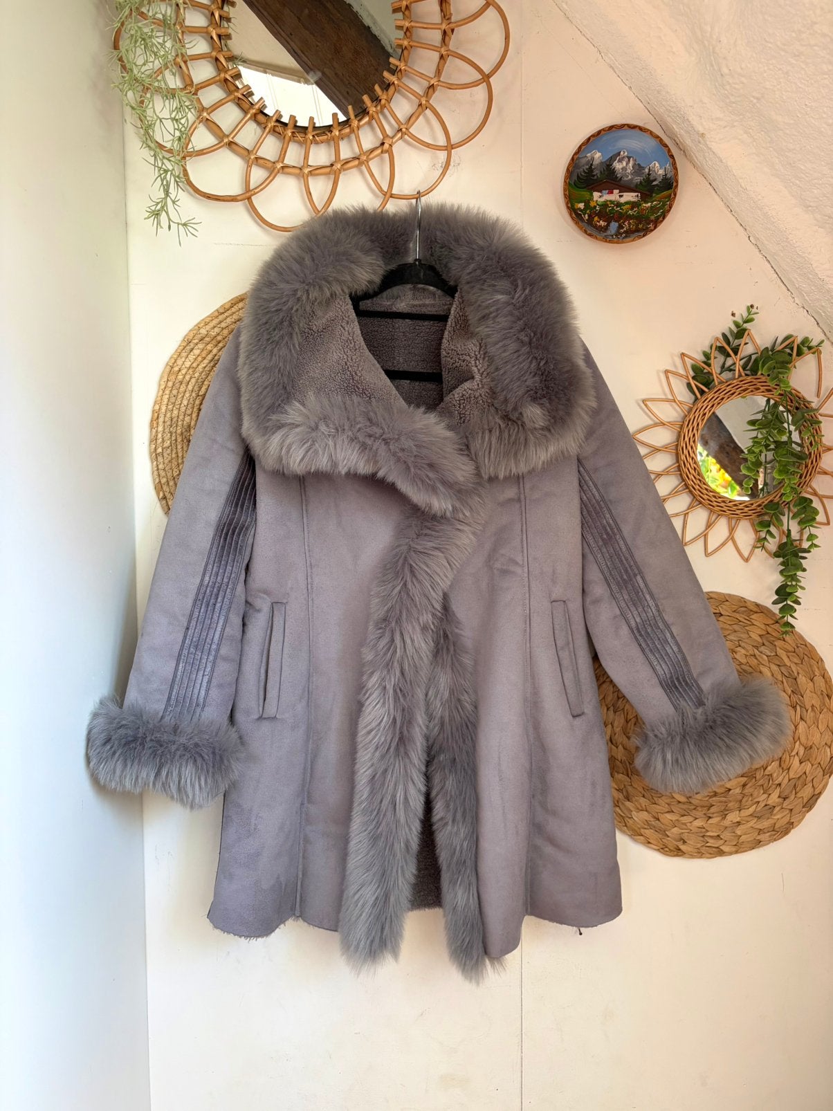 Vintage lammy shearling afghaanse schapenvacht winter jas, Kleding | Dames, Ophalen of Verzenden, Zo goed als nieuw, Maat 38/40 (M)