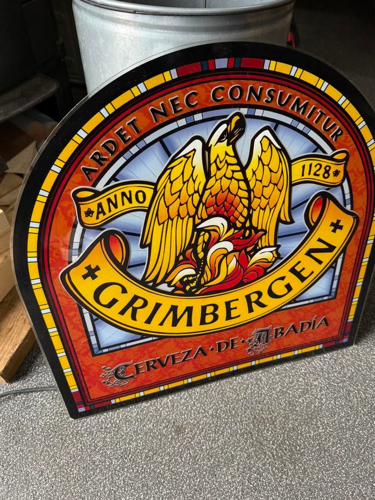 Grimbergen licht reclame, Ophalen of Verzenden, Gebruikt, Lichtbak of (neon) lamp