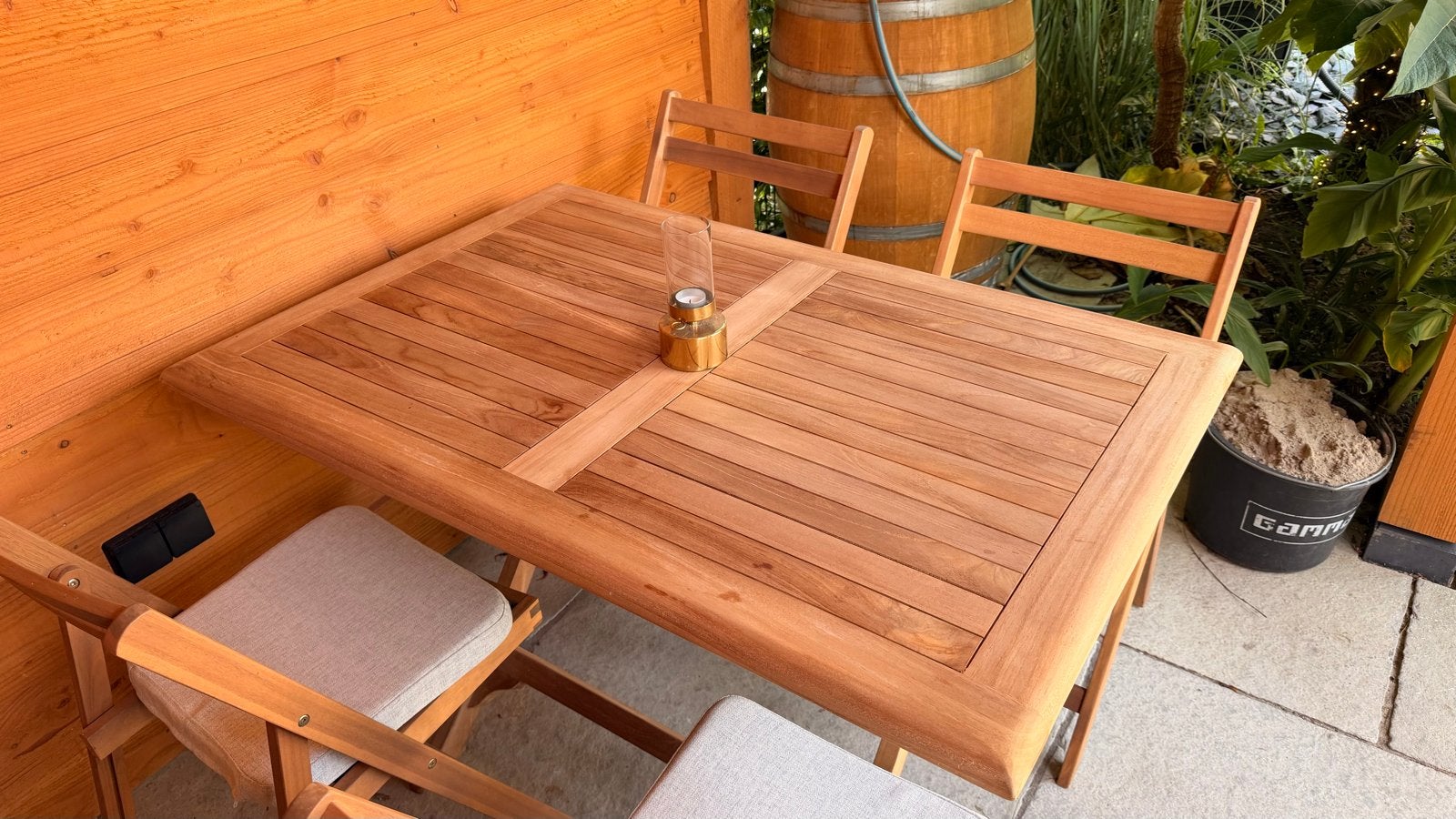 Hagelnieuwe teakhouten tafel 120x80x74, Huis en Inrichting, Tafels | Eettafels, Ophalen, 50 tot 100 cm, 100 tot 150 cm, Teakhout